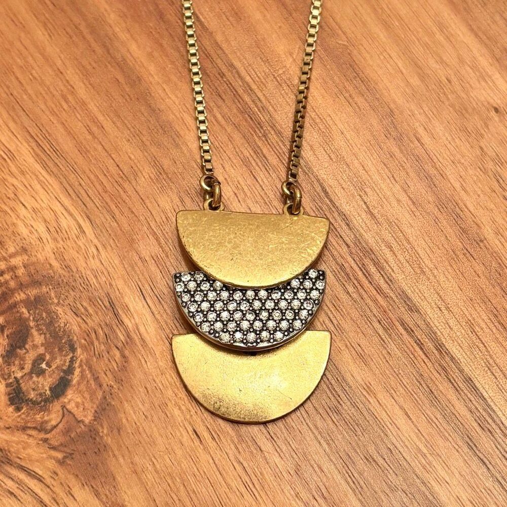 J.Crew | Art Deco Pendant Necklace | 27” Adjustable